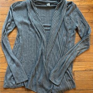 H&M gray Ribbed Cardigan